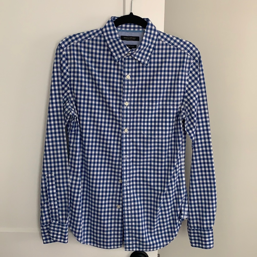 Rarely Worn Banana Blue Gingham Button Down